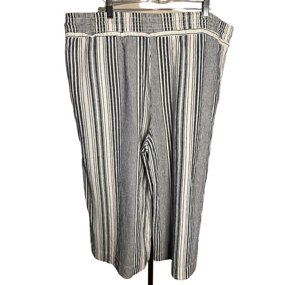 Time and true Capris XXXL 3XL (22) Linen Pinstripe Baggy Boho Chic Y2K - Picture 4 of 10